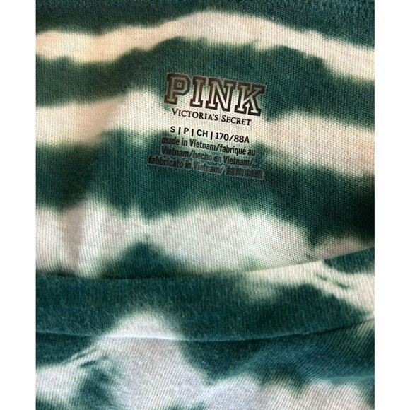 Victoria's Secret Pink Green White Tie Dye Top Size Small Long Sleeve - Picture 6 of 8